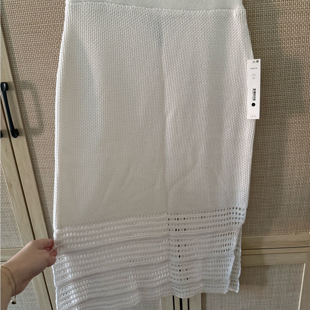NWT Aqua Brand White Crochet Skirt